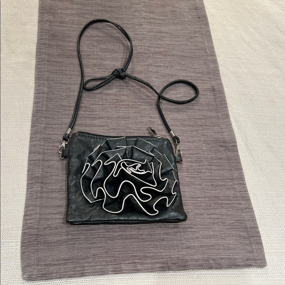 Black Floral Crossbody Bag